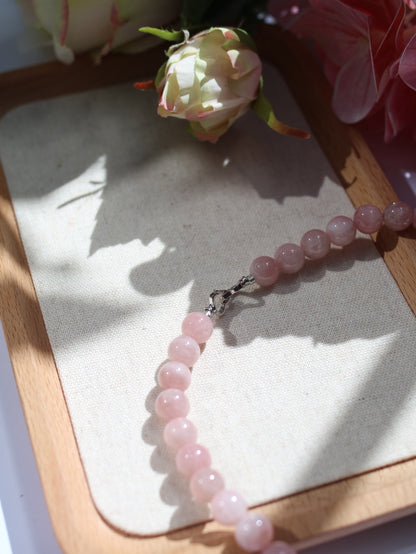Rosenquarz Halskette | Rosa Edelstein Halskette | minimalistische Kristallkette | naturbelassener Edelsteinschmuck | Geschenk für Sie