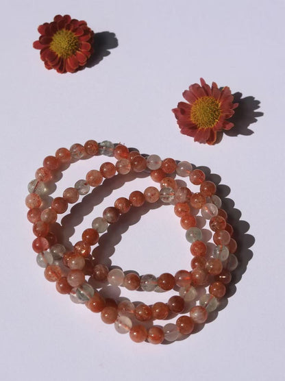 Arusha Sonnenstein dreifach Wickelarmband  6 mm