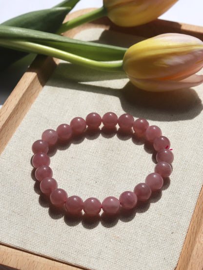 Rosenquarz Armband 9mm | violette Nuance