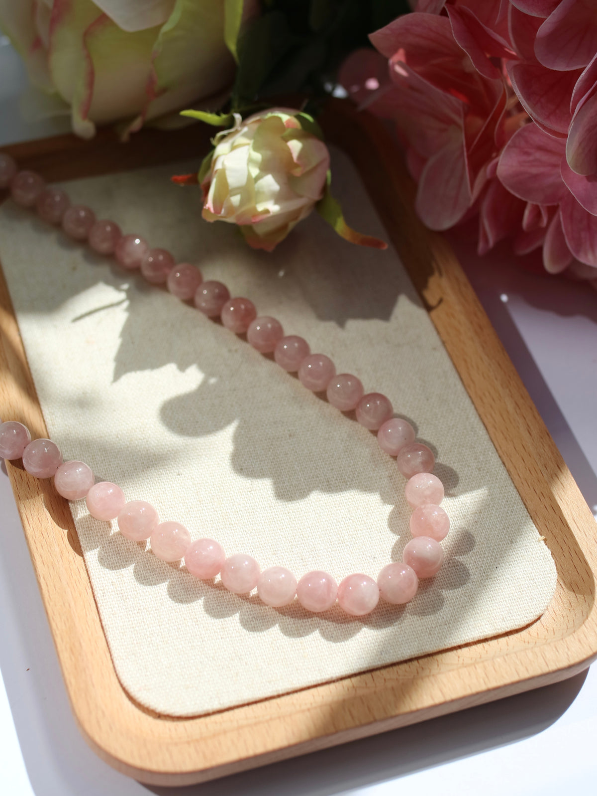 Rosenquarz Halskette | Rosa Edelstein Halskette | minimalistische Kristallkette | naturbelassener Edelsteinschmuck | Geschenk für Sie