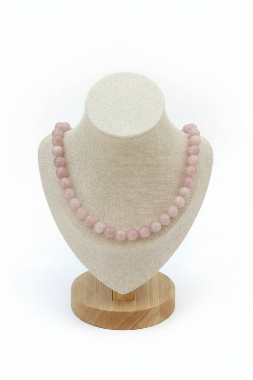 Rosenquarz Halskette | Rosa Edelstein Halskette | minimalistische Kristallkette | naturbelassener Edelsteinschmuck | Geschenk für Sie