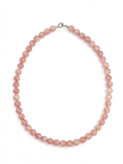 Rosenquarz Halskette | Rosa Edelstein Halskette | minimalistische Kristallkette | naturbelassener Edelsteinschmuck | Geschenk für Sie