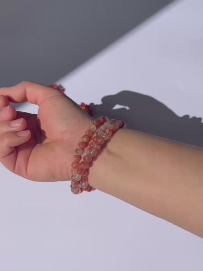 Arusha Sonnenstein dreifach Wickelarmband  6 mm