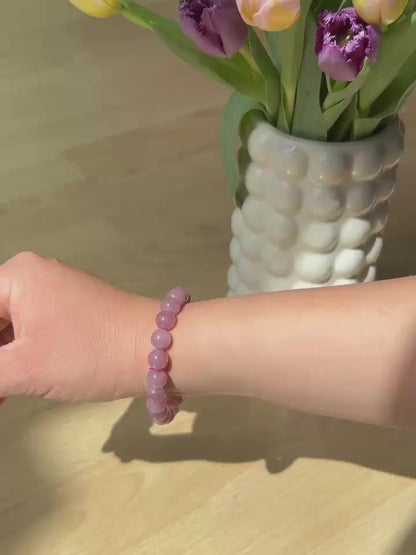 Rosenquarz Armband 9mm | violette Nuance