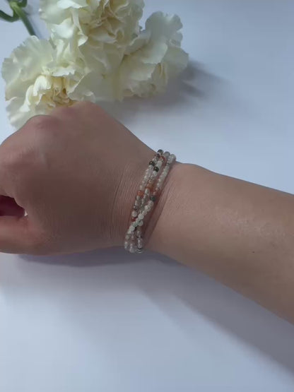 dreifach gewickeltes Armband aus buntem Rutilquarz 3mm