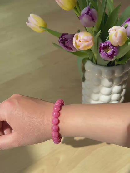 Rhodonit-Armband  9mm| Natürlich & emotional stärkend